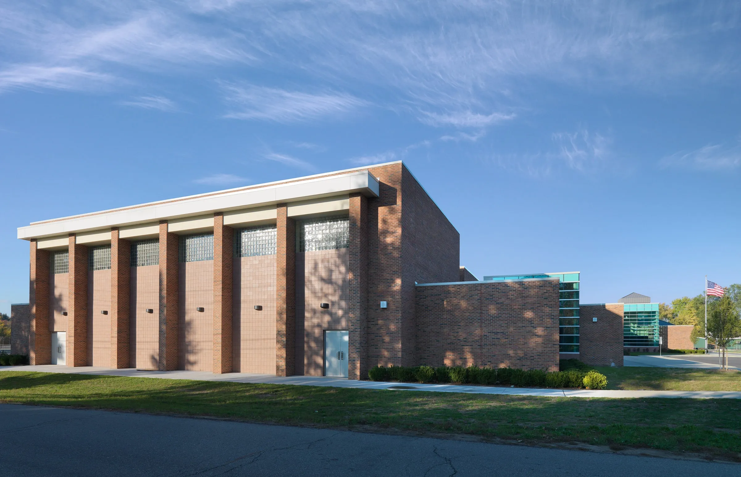 Reuther Middle School fieldhouse exterior